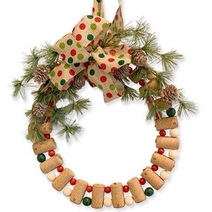 Handcrafted Cork Christmas Wreath